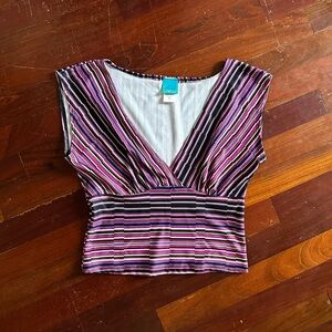 To the Max Purple and Pink Striped Blouse